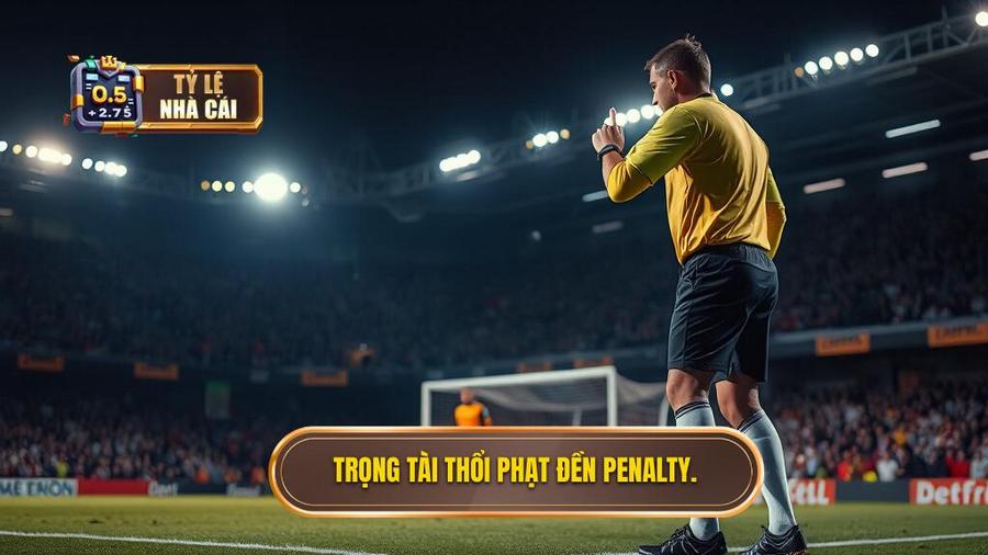 1. Trọng tài thổi phạt đền penalty.