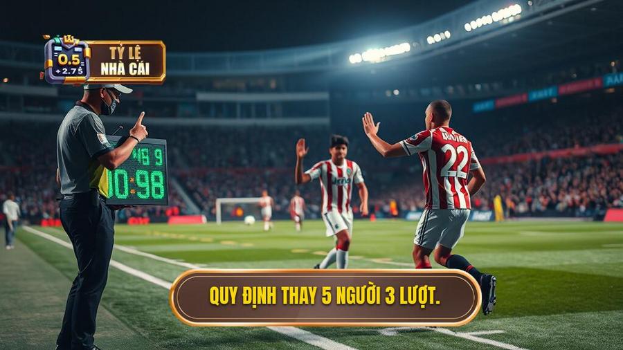 2. Quy định thay 5 người 3 lượt.